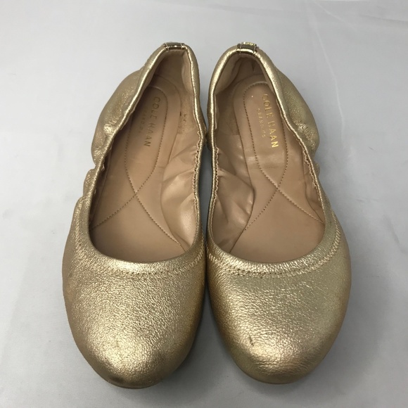 Cole Haan Shoes - Cole Haan Grand OS Gold Slip On Ballet Flats 6B